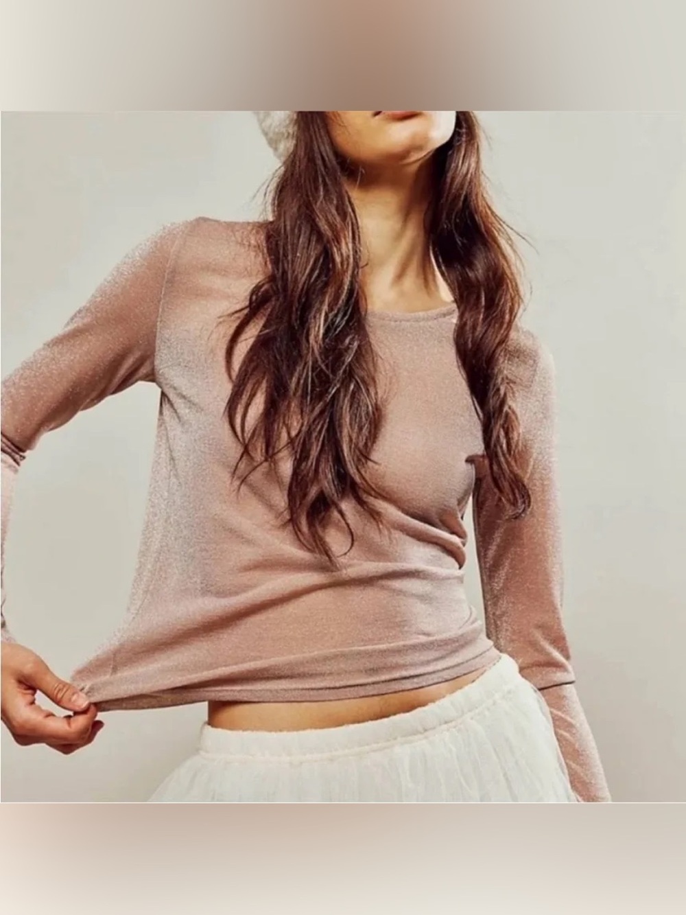 Free People Intimately Mesh So Well Layering Top Size L - NWOT